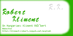 robert kliment business card